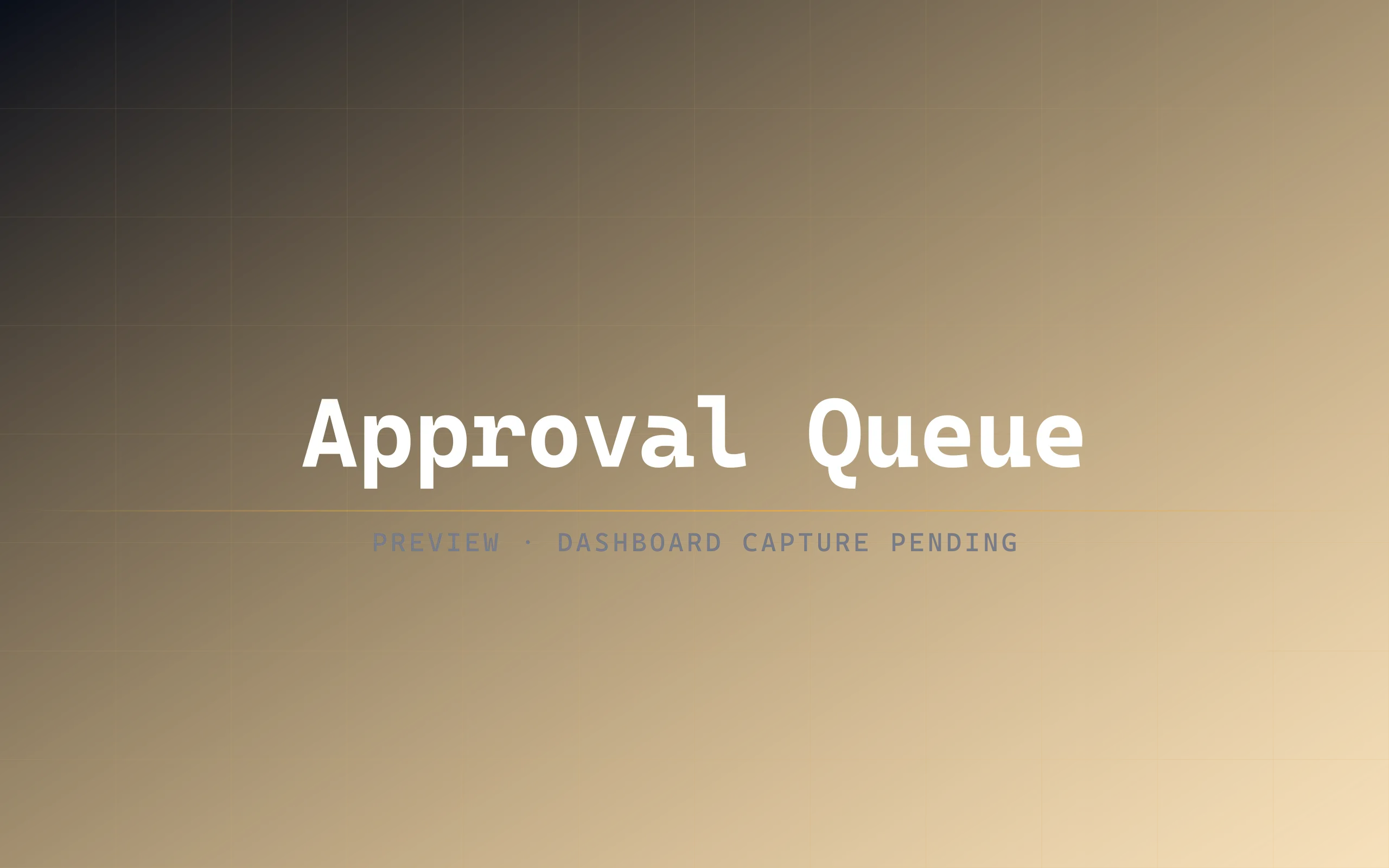 Approval queue with pending agent actions awaiting operator review