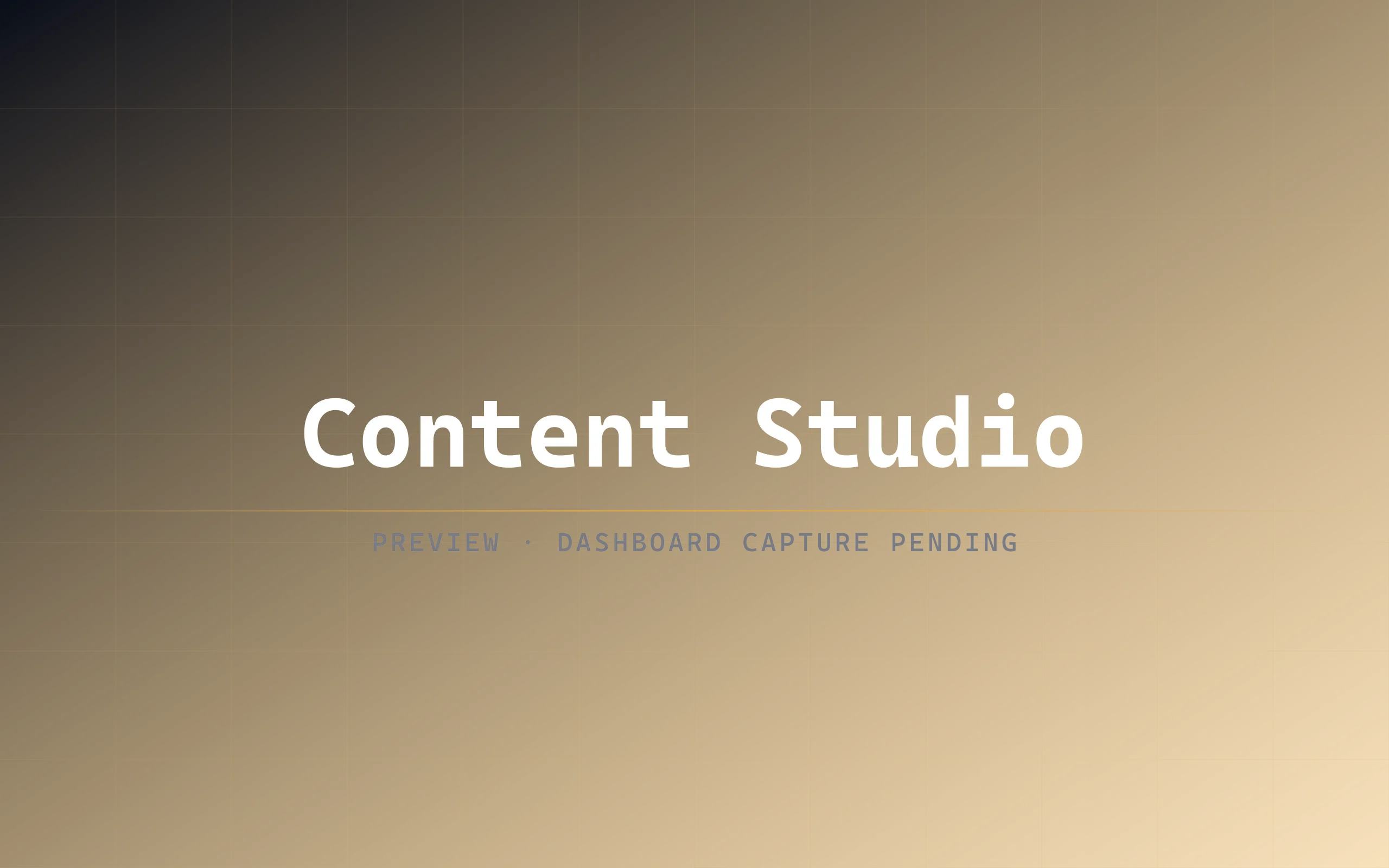 Content Studio editor with draft posts, brand voice settings, and per-domain attribution